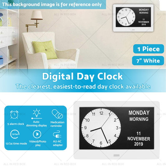 7 LED Large Digital Day Clock Calendar Dementia Date Week Month Year Time Wall-1