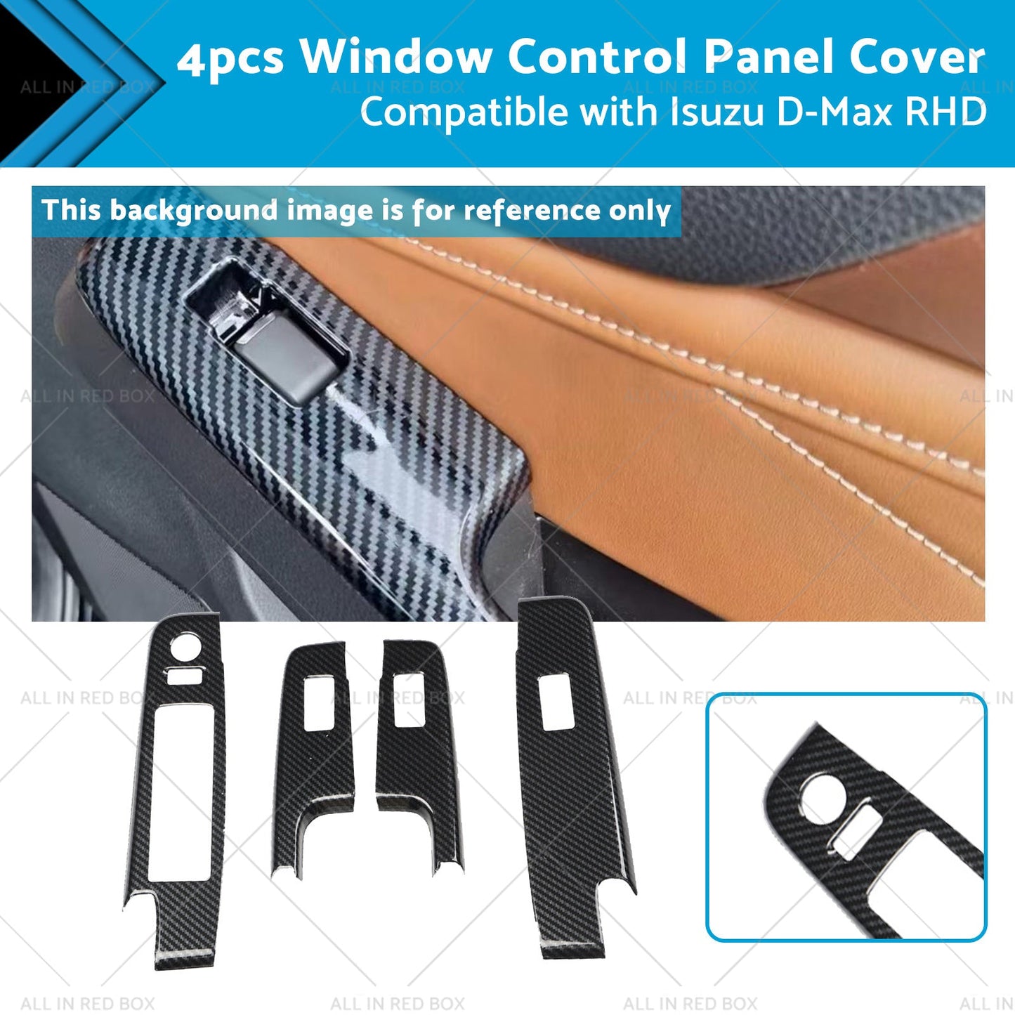 Carbon Fiber Pattern Window Lift Trim Suitable For Isuzu D-Max Dmax 2021-2023-0