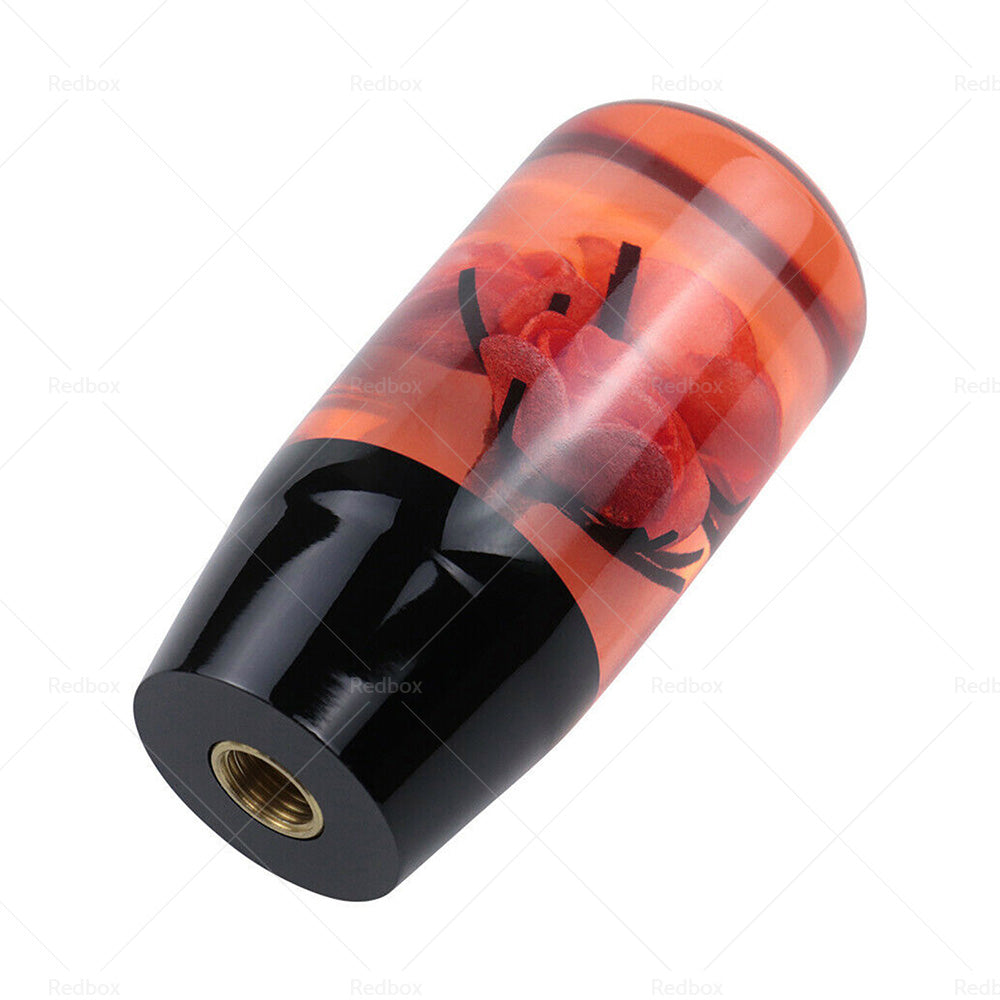 10CM Clear Red Real Flowers Manual Gear Stick Shift Knob Lever Shifter-4