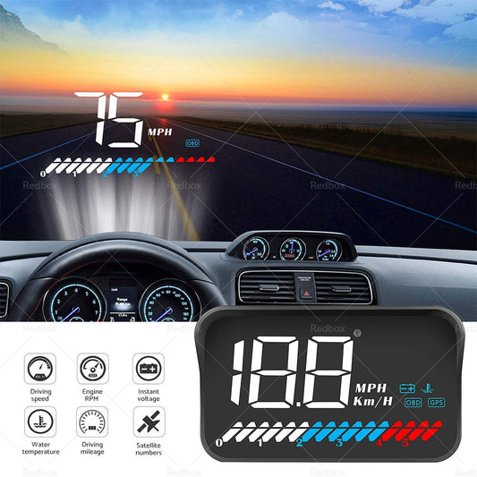 Head Up Display Car Universal OBD GPS Dual System 3. 5inch HUD Speed Alarm Voltage-1