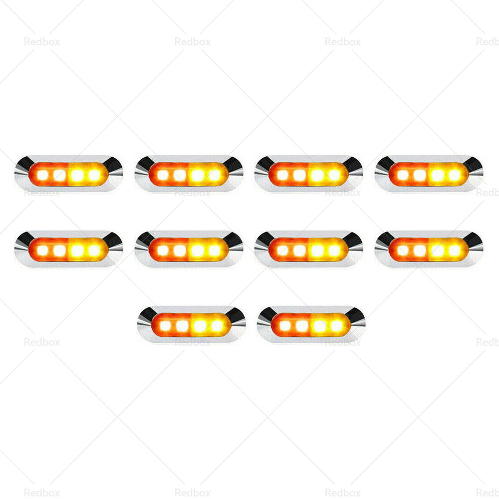 10x Amber Red Clearance Lights Side Marker Suitable For Truck Trailer Caravan-3