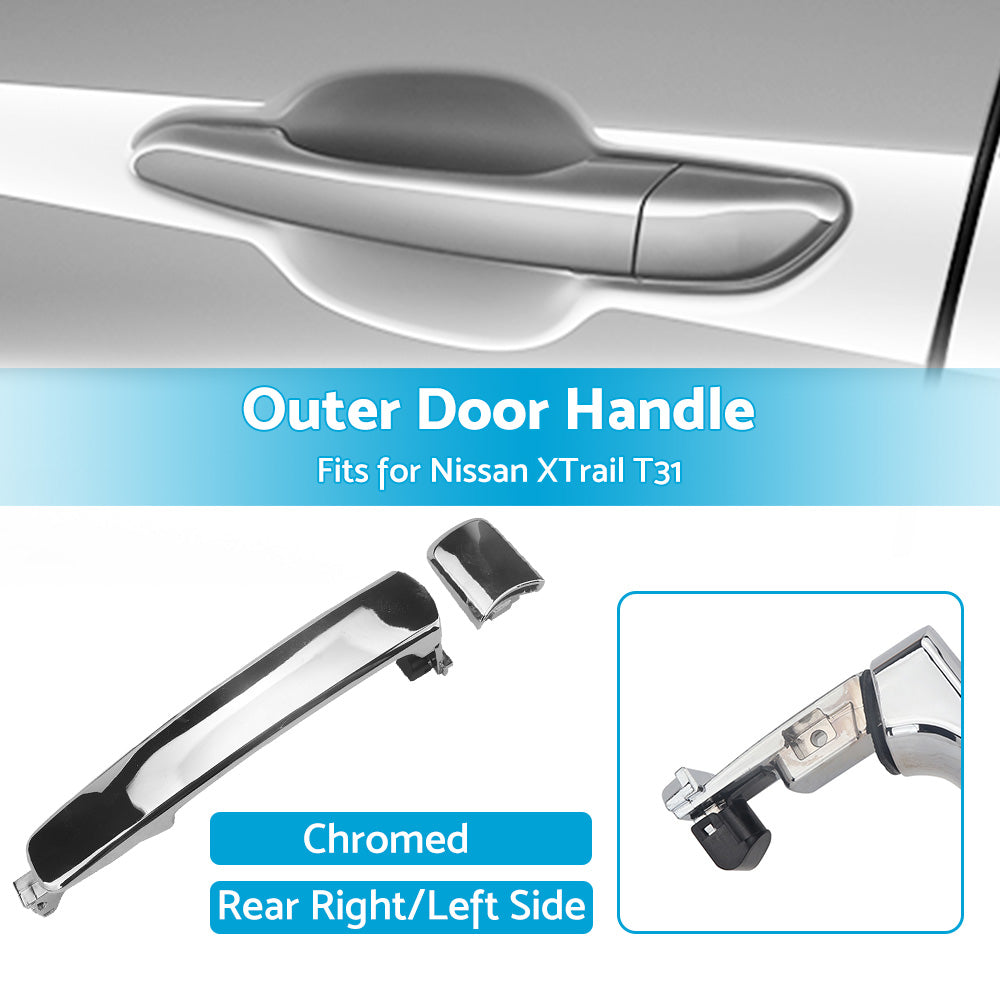 For Nissan XTrail T31 2007-2013 REAR LH Left or RH Right Outer Door Handle Chrome-4