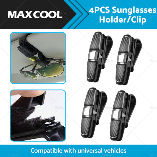 4PCS Luxury Car Sunglasses Holder Car Visor Sunglasses Clip Sun Ticket Card Hold-1