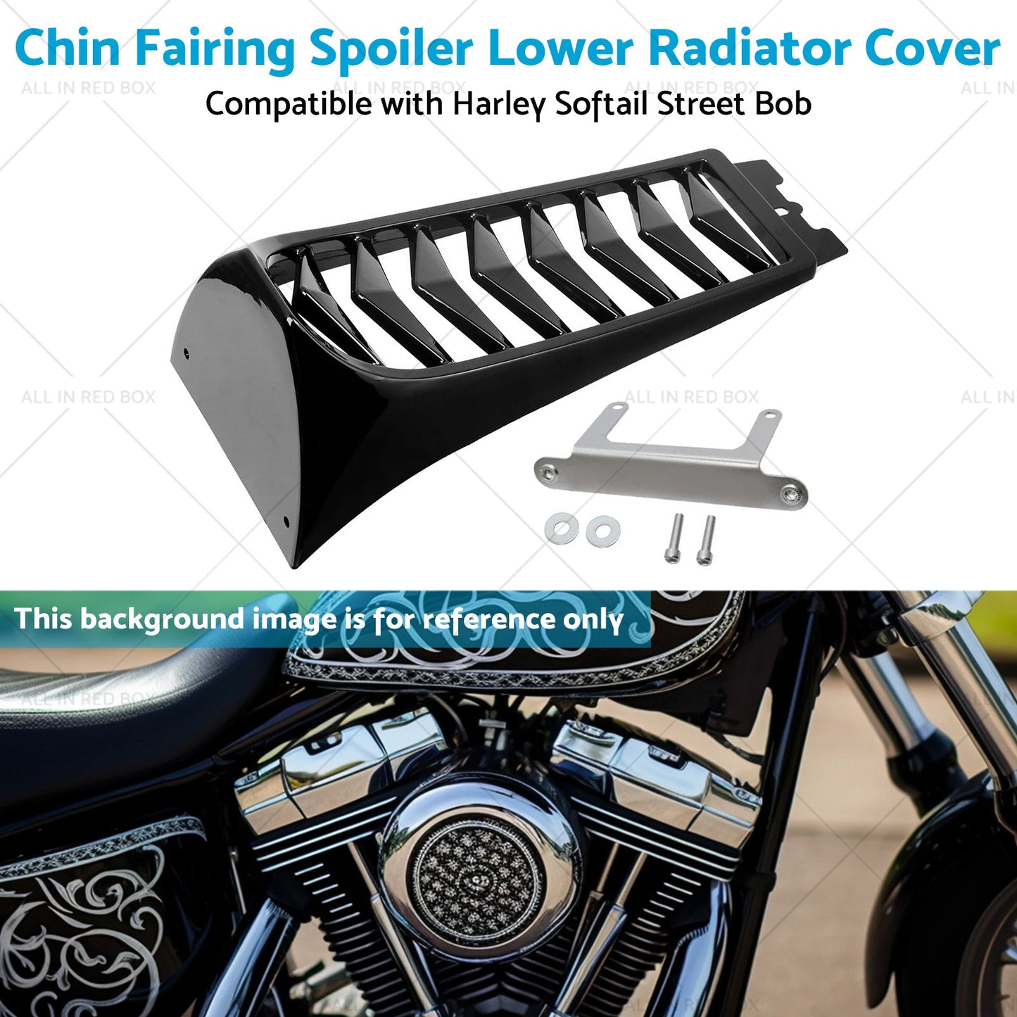 Chin Fairing Spoiler Lower Radiator Cover Suitable for Harley Softail Fat Bob-4