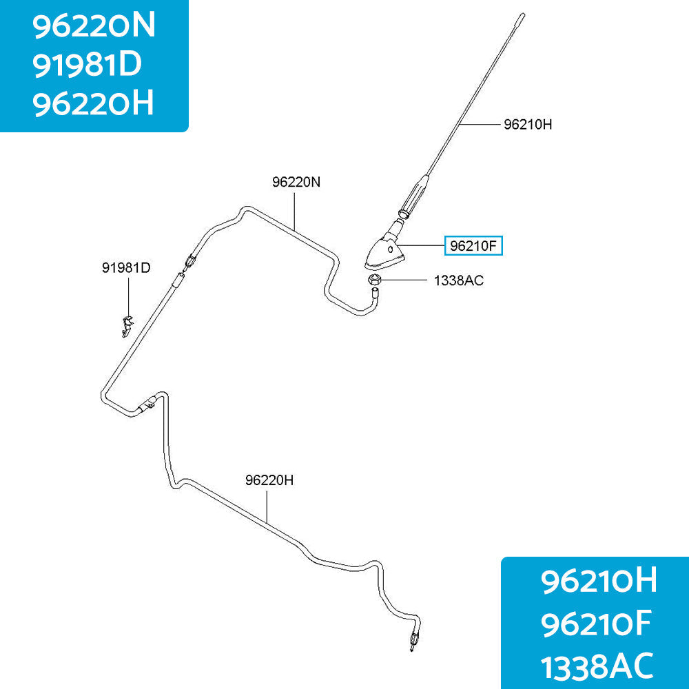 Roof Loop Antenna Base Assembly AM/FM Suitable For Hyundai Getz 2005-2010 96220-1C010-4