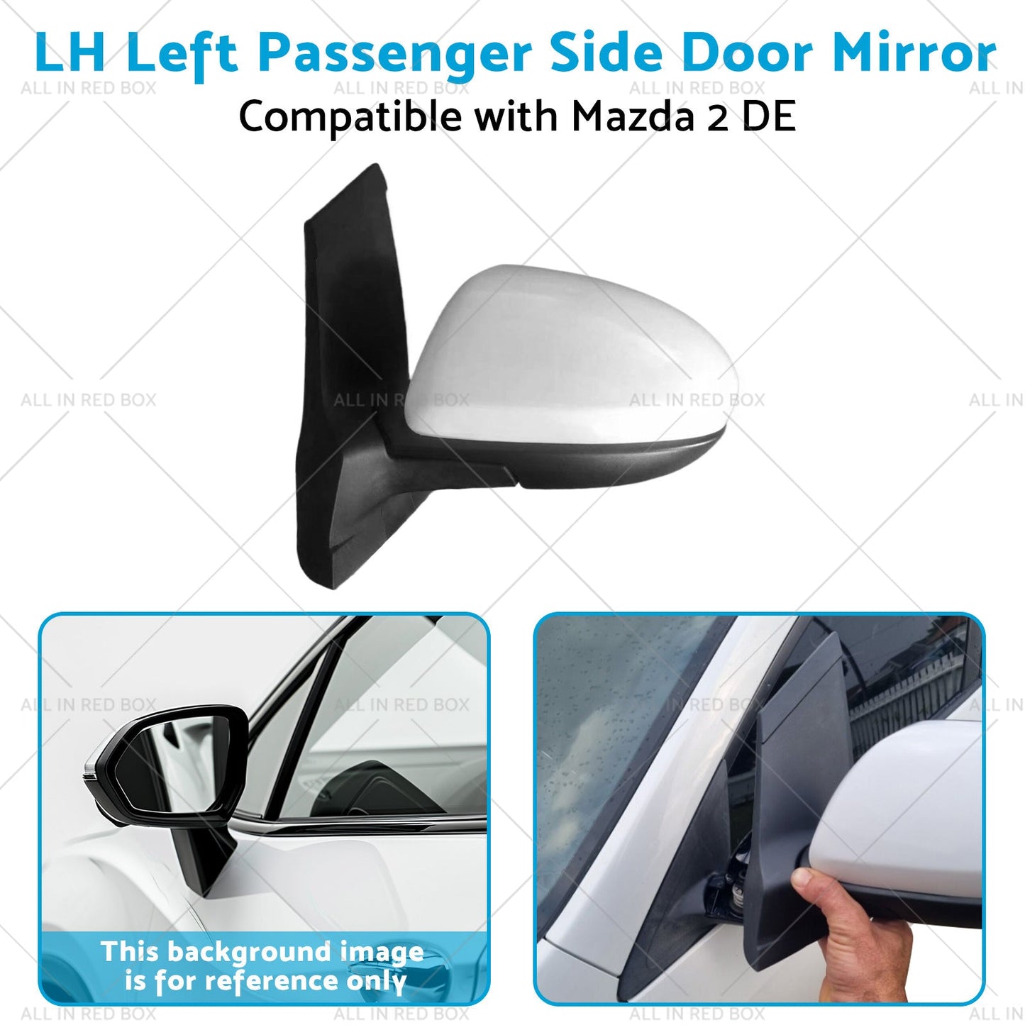LH Left Passenger Side Door Mirror Suitable for 3 Wires Mazda 2 DE 06 or 07-14-3