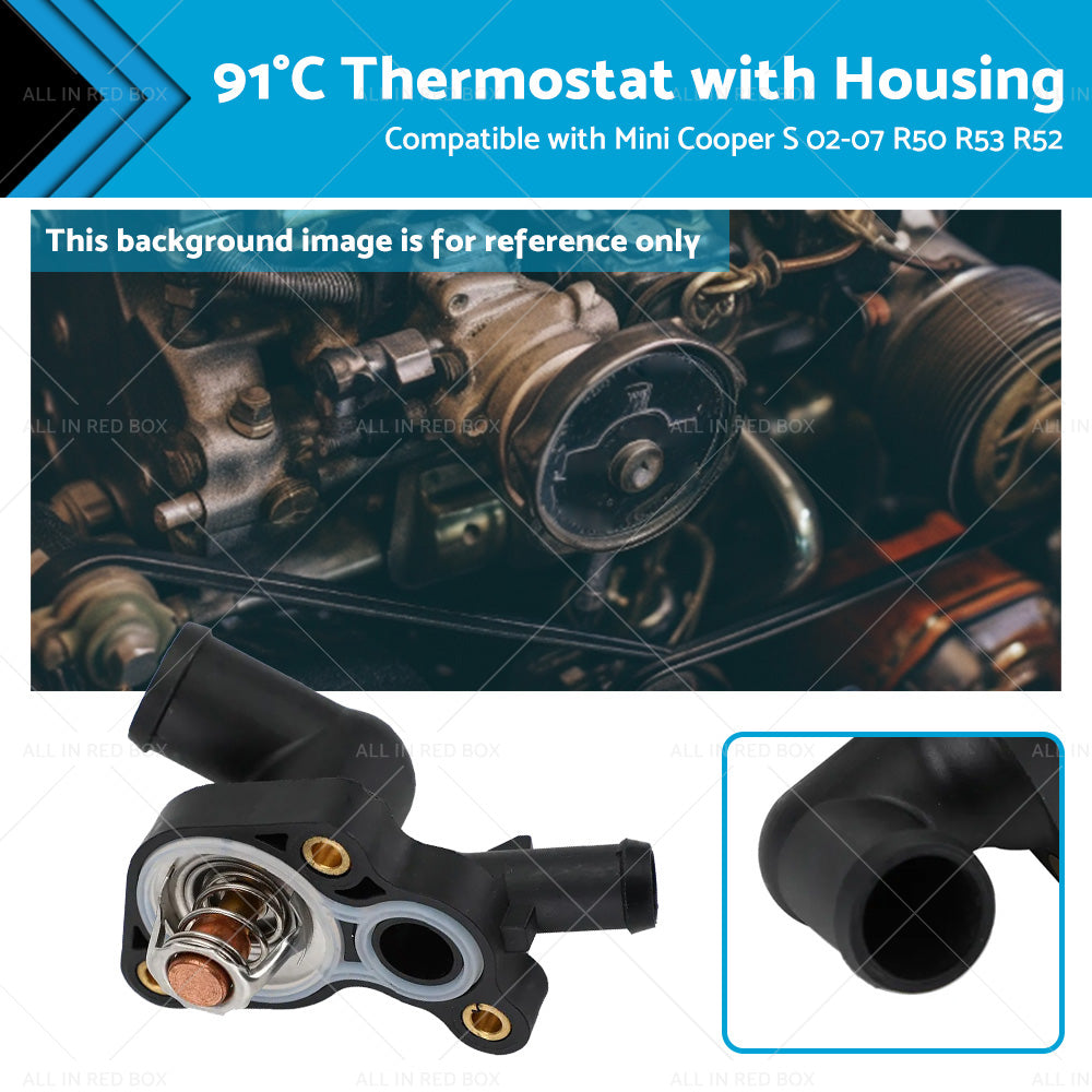 Thermostat w Housing Suitable for Mini Cooper S R50 R53 R52 11537512733-0