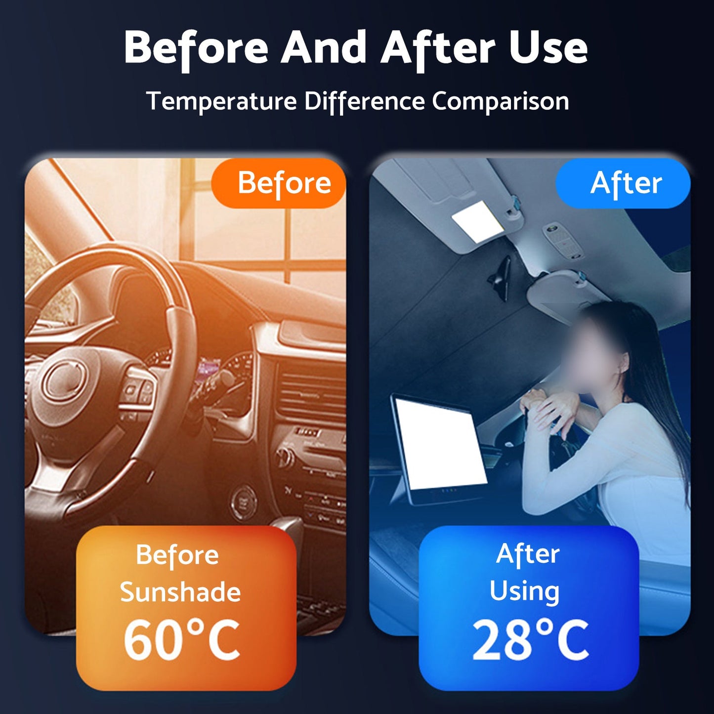 UV Protection 6 Layer Thick WindScreen Sun Shade Suitable for Ford Ranger 23-25-4