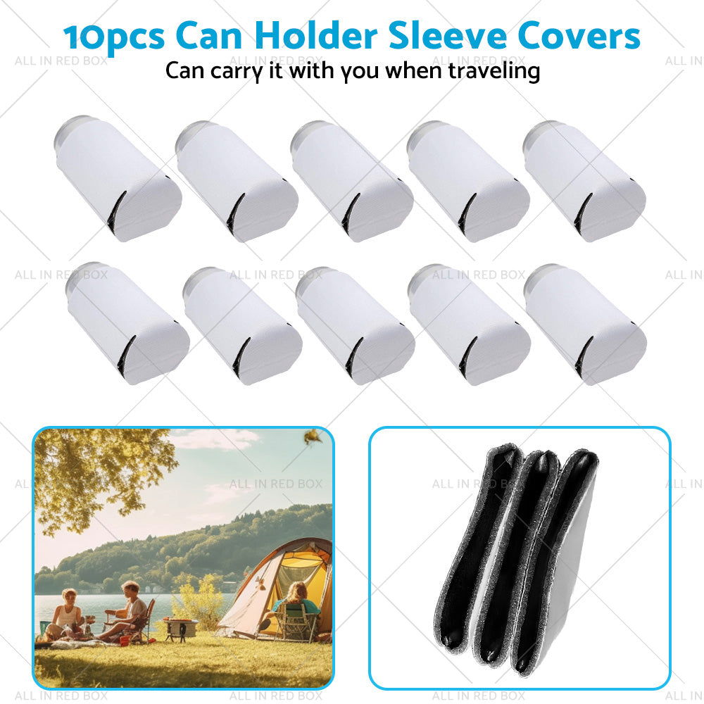 10PCS Foldable Insulated Beer Can-Cooler Sleeve Covers Reusable Drink Covers-3