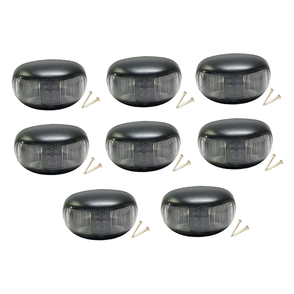 8pcs 2 LED Clearance Lights Side Marker Lamp Red Amber Trailer Truck 12V 24V-0
