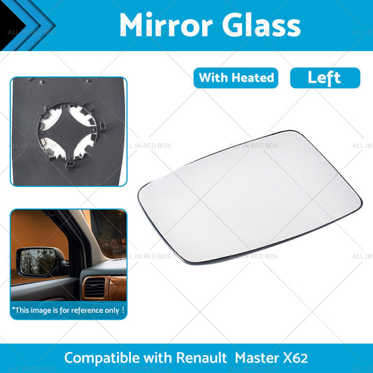 Left Mirror Glass Suitable for Renault Master X62 2010-2019 Heated Convex Base-1