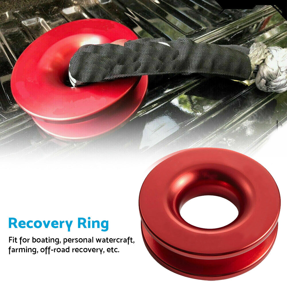 Recovery Ring Snatch Ring Block Pulley 37479lbs Soft Shackle Winch Rope Off Road-4
