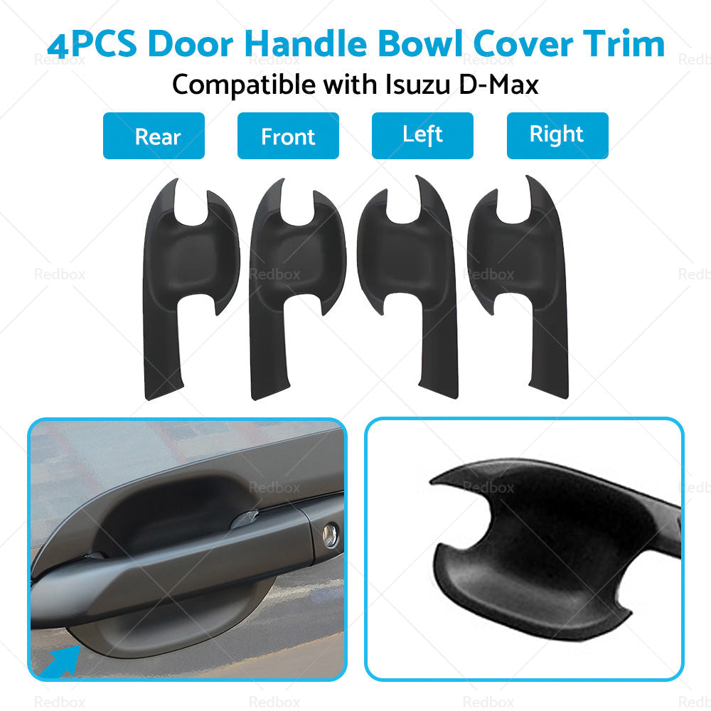 Matte Black Exterior Door Handle Cover Trim Suitable For Isuzu D-Max Dmax 21-22-4