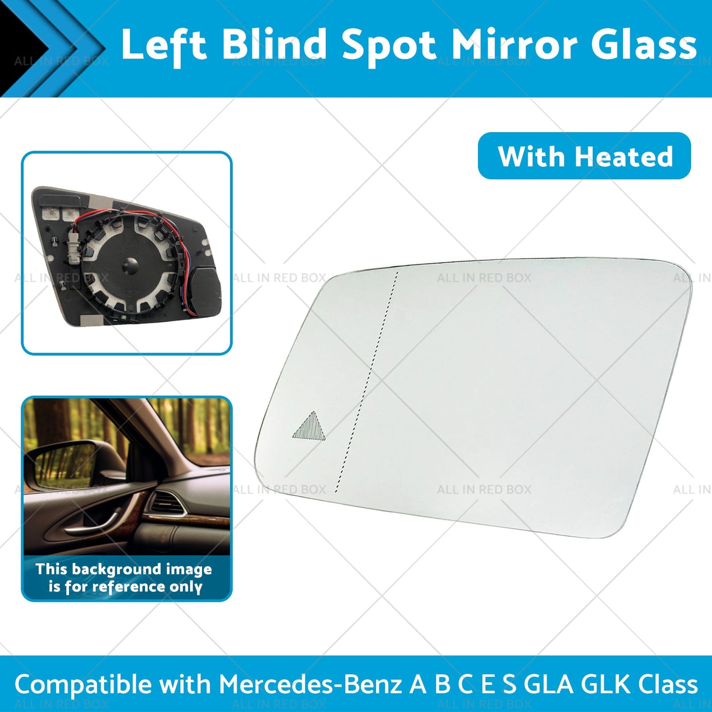 Left Blind Spot Mirror Glass Suitable for Mercedes-Benz ABCES GLA GLK Class W204-2