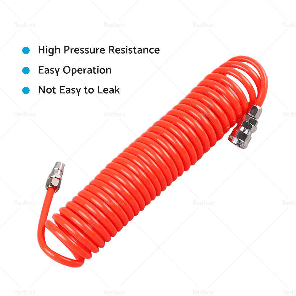 6m Coil Air Compressor Hose Recoil Hose 5mm x 8mm PU with Nitto Style Fittings-3