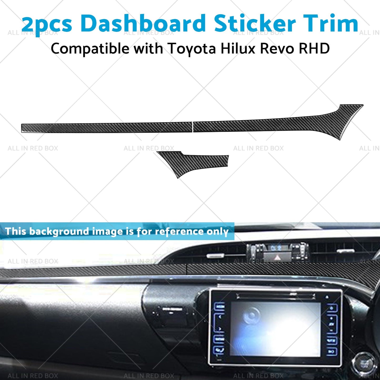 Carbon Fiber Dashboard Sticker Trim Suitable For Toyota Hilux Revo 2015-2023 RHD-4