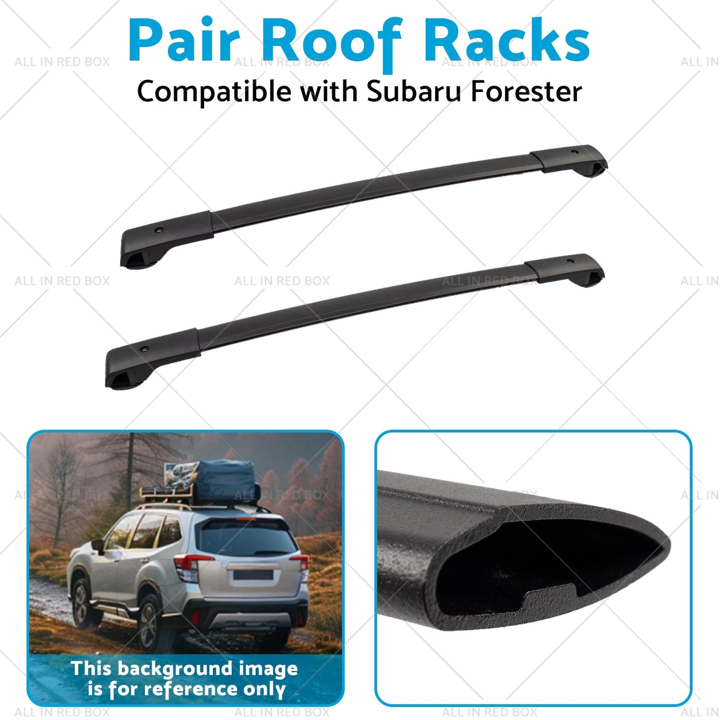 Pair Balck Roof Racks Cross Bars Suitable For Subaru Forester 2008-2021-4