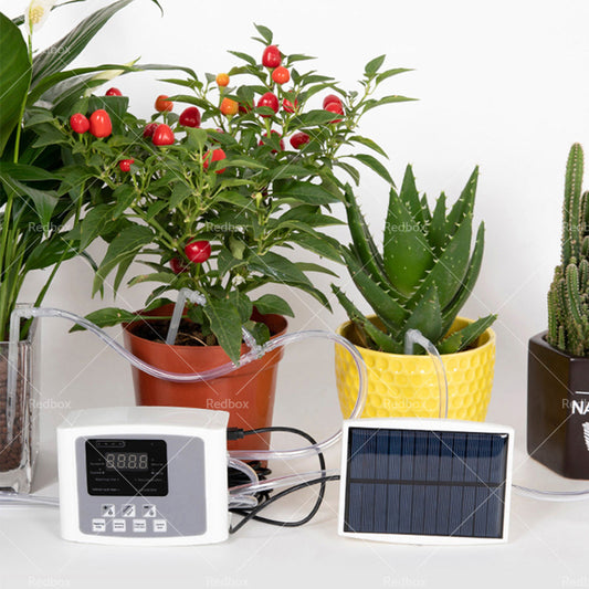 Smart Drip Self Watering System Irrigation Timer kit 10M Solar Power Plant Auto-1
