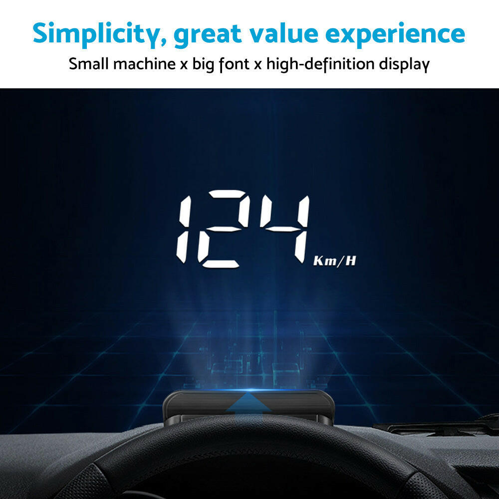 Universal Car Head Up Display GPS Speedometer Digital Speed Warning OBD2-4