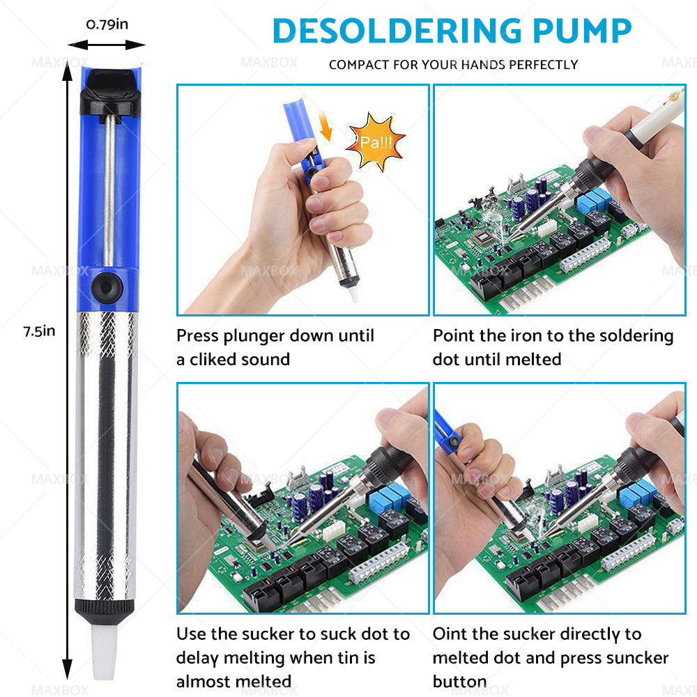 15IN1 Soldering Iron Kit 60W Electronics Welding Tool Adjustable Temperature AU-3
