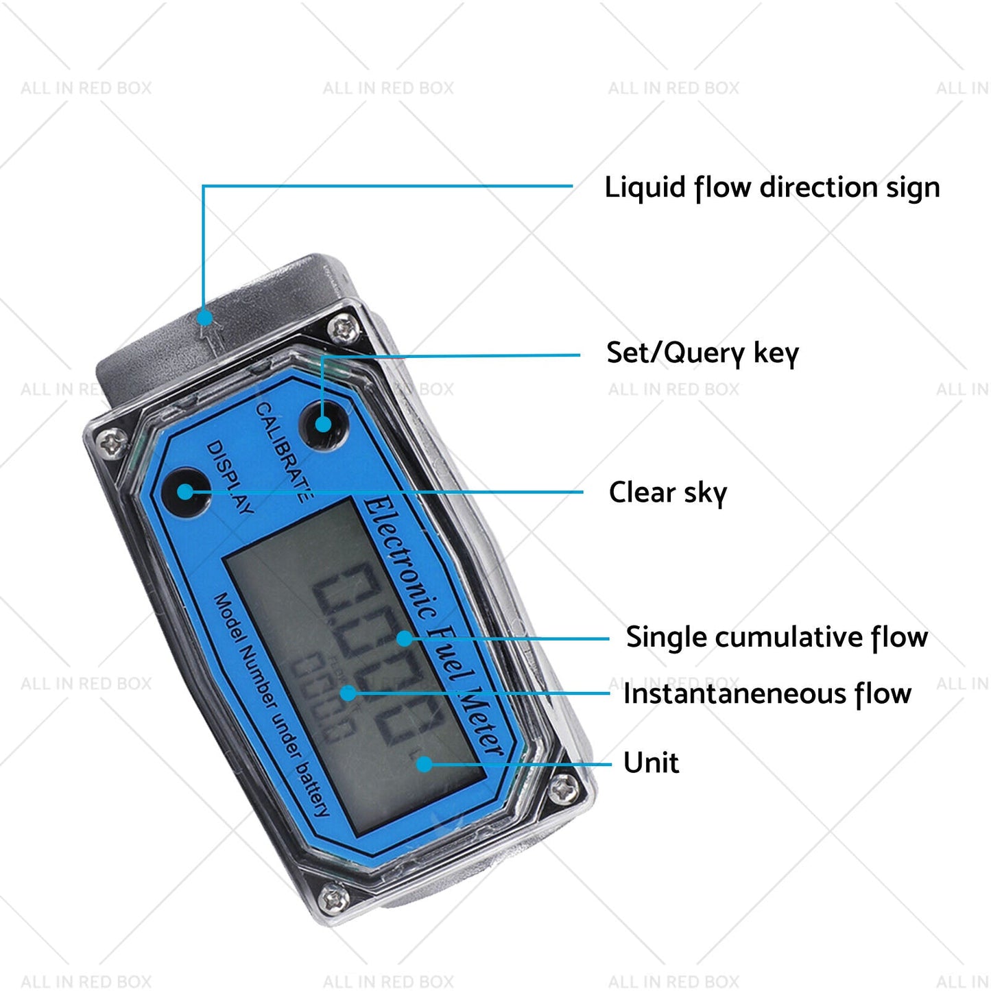 1. 5 inch Turbine Digital Diesel Water Fuel Flow Meter Oval Gear Flow Gauge-4