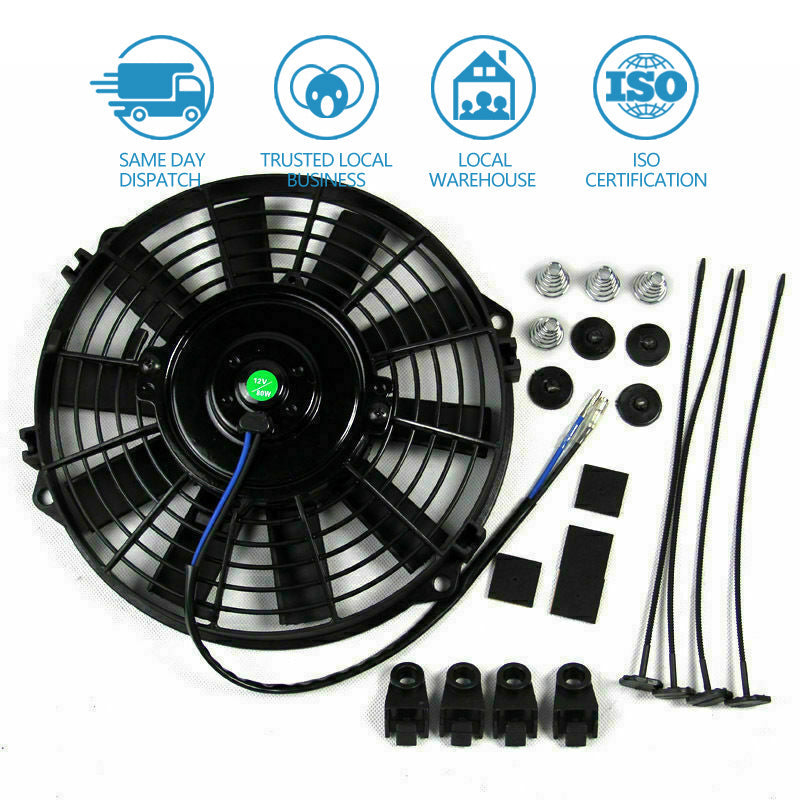 2x 9inch 12V 80W Electric Radiator Fan With Mounting Kit Suitable For Holden Commodore-4