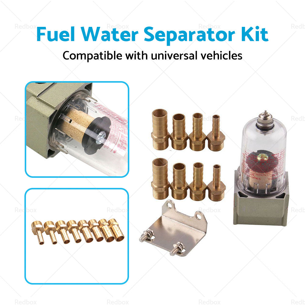 Universal Fuel Water Separator Kit Pre Filter In Line Fuel Filter 6 8 10 12mm-2
