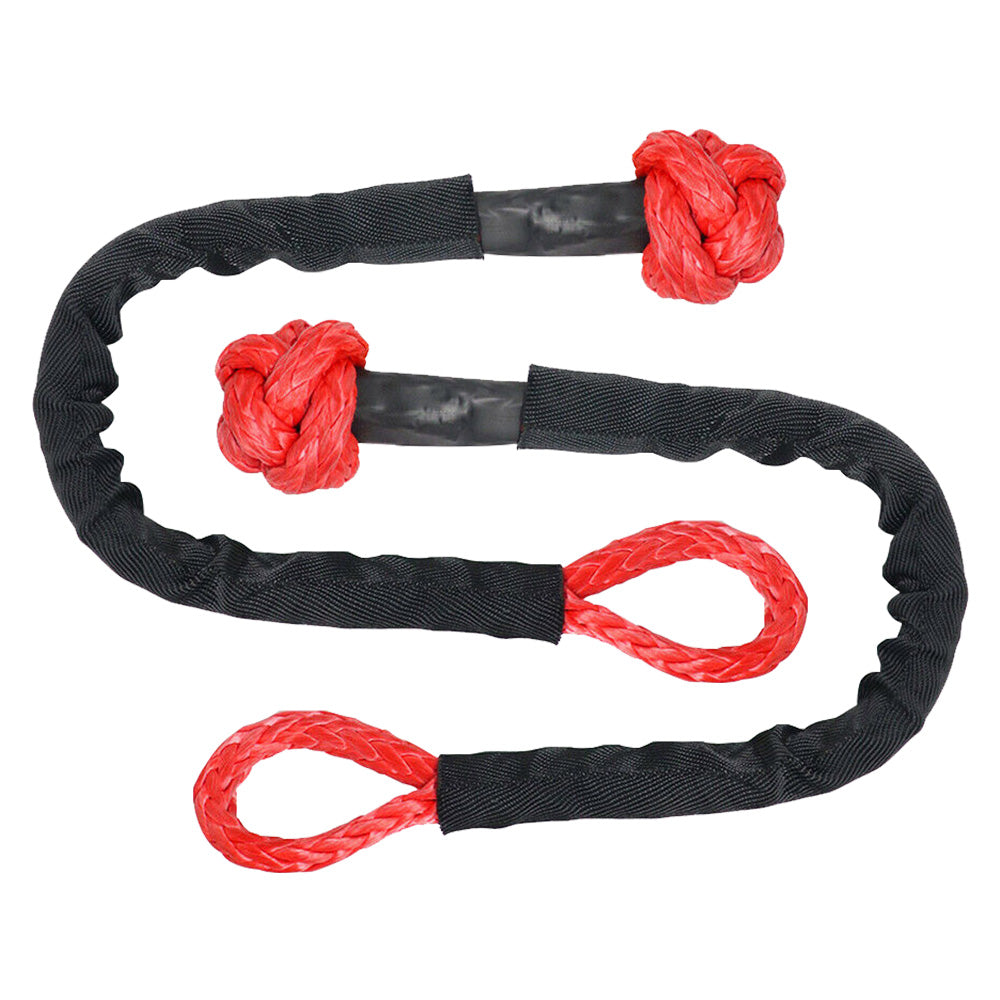 Recovery Pulley Kit Suitable For Winch Ropes 3/8in 1/2in Soft Shackle Red Black-0