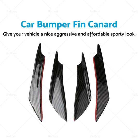 4x Carbon Fiber Car Bumper Fin Canard Splitter Diffuser Valence Spoiler Lip-1