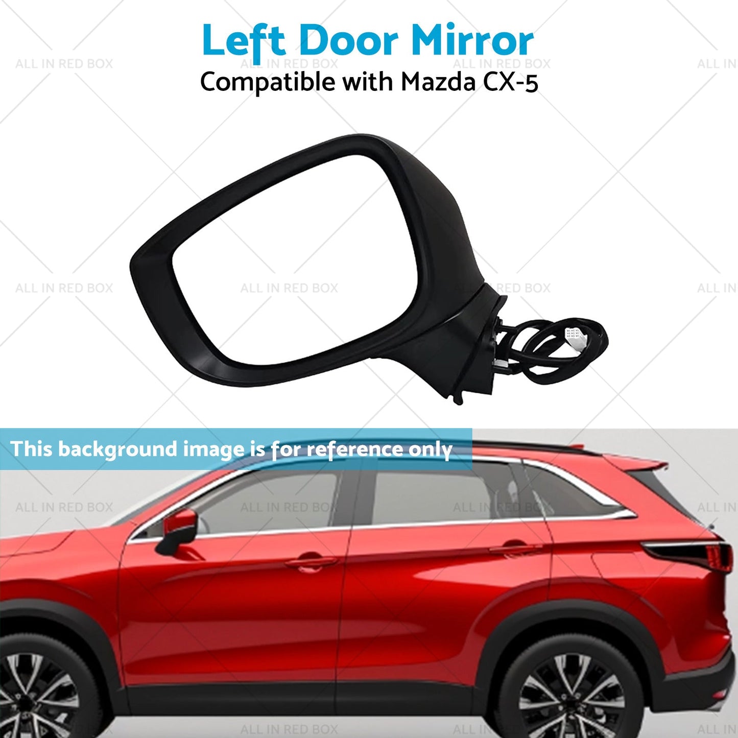 Left Door Mirror Suitable for Mazda CX-5 2017 Onward With BlindSpot Blinker Red-4