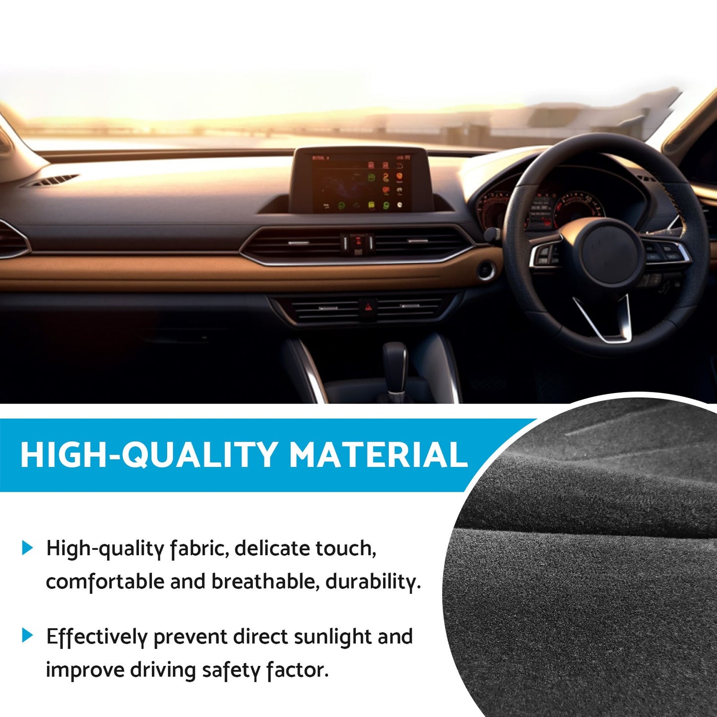 Dash Mat Dashboard Cover Suitable For Mazda CX-5 / CX-8 2017-2022 With HUD-4