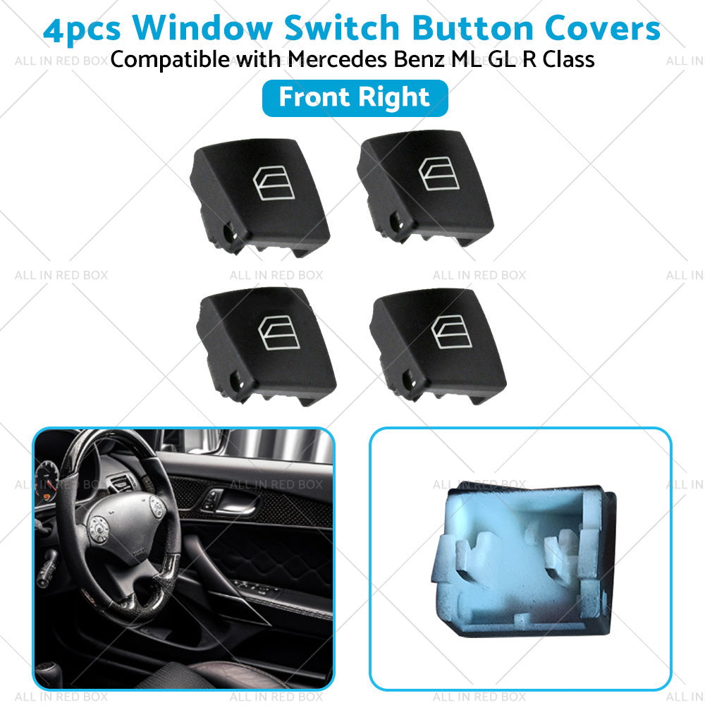4PCS Driver Window Switch Button Cover Suitable for Mercedes Benz ML W164 W212-4