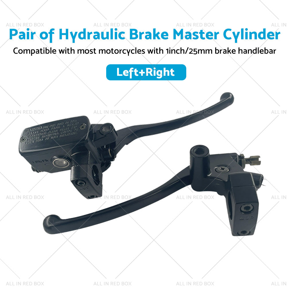 Pair 1inch 25mm Motorcycle Hydraulic Brake Clutch Master Cylinder Lever Left Right-4