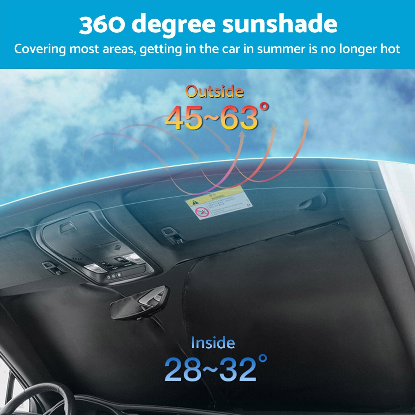 Windshield Sun Visor Foldable Sun Shade Suitable For Haval H6/H6 GT 2021-On SUV-4