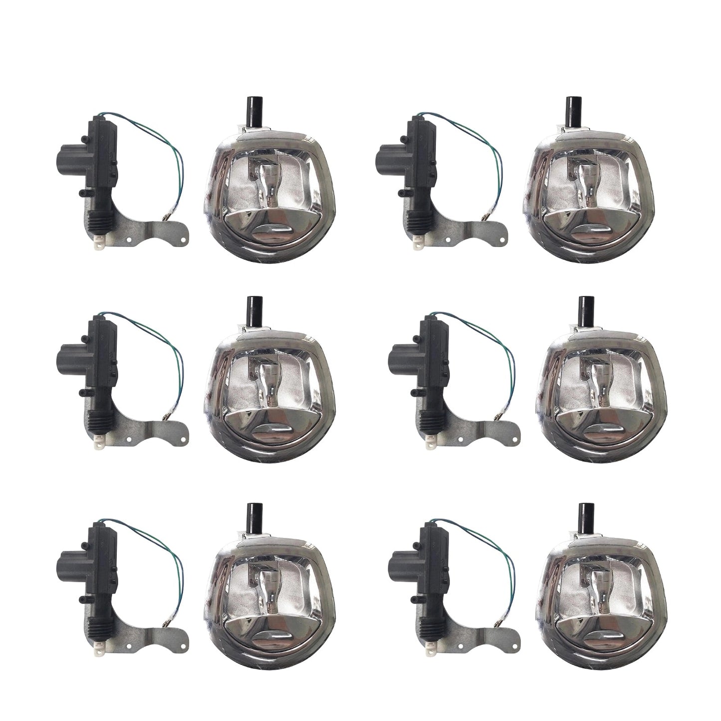 6 Set Chrome Power Operated Recessed Folding Whale Tail T-Lock Handle Toolbox-1