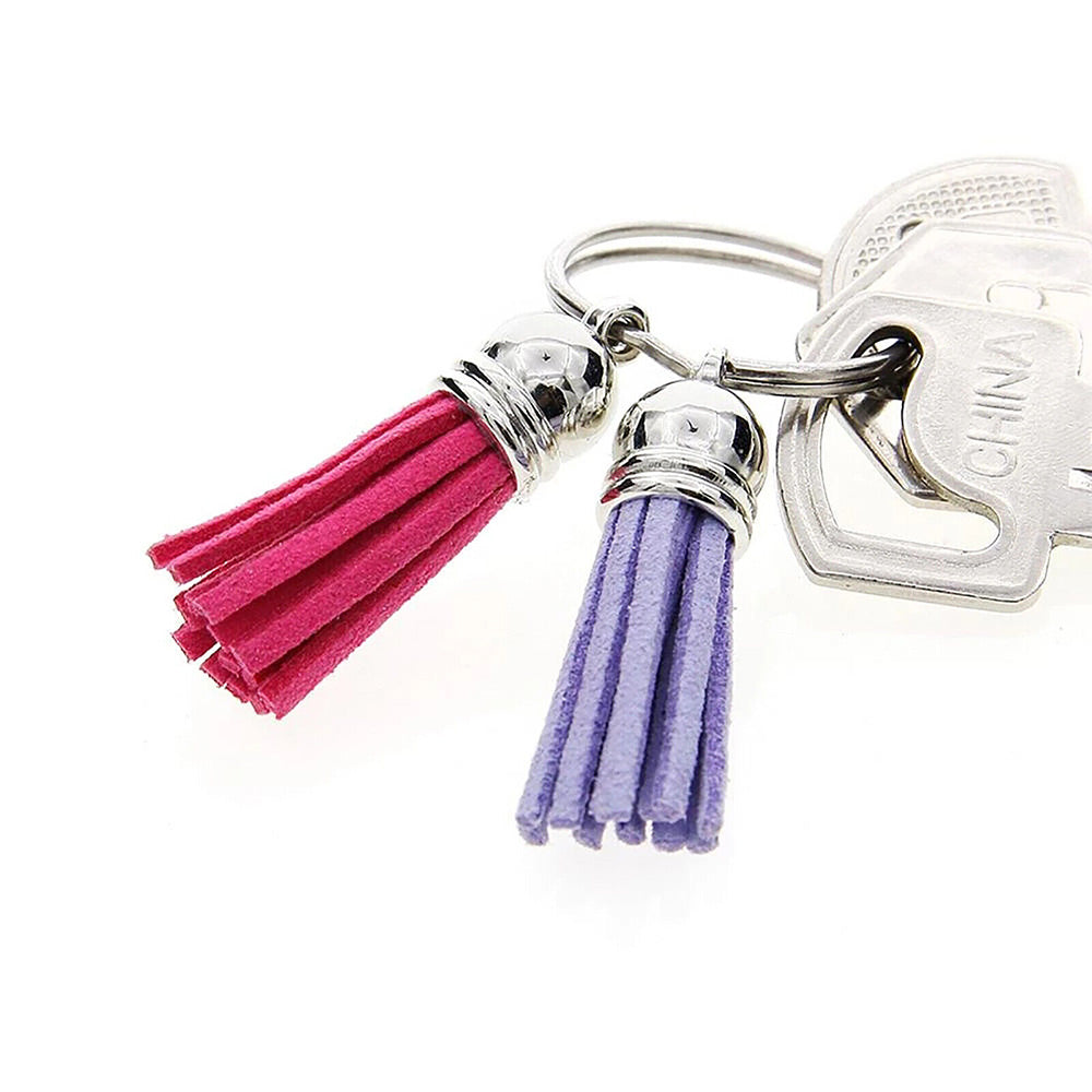 100PCS Key Chain Ring Tassels Pendants Bulk Leather Tassel Crafts Jewelry Making-4