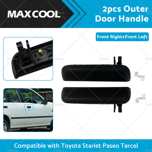 Pair LHRH FRONT Outer Door Handle Suitable For Toyota Starlet EP91 96~99 Black-1