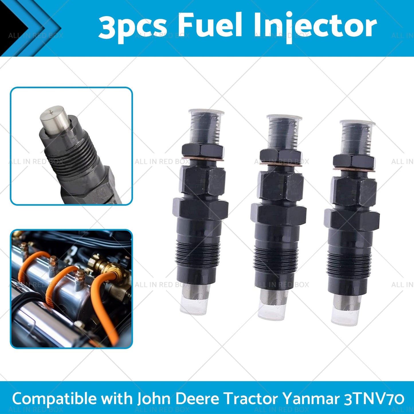 3x Fuel Injector For John Deere Tractor Yanmar 3TNV70 3TNV88 3YM30 119515-53001-2