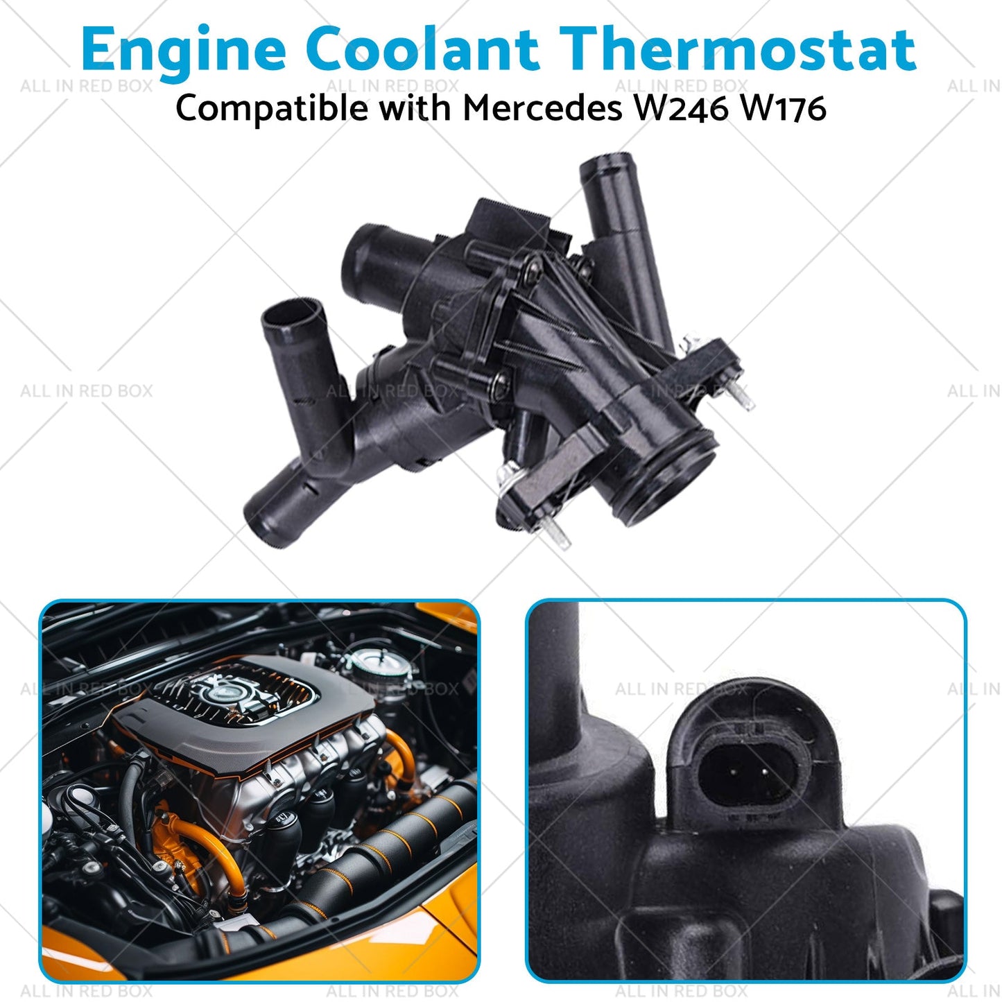 Engine Coolant Thermostat Suitable for Mercedes W246 W176 C117 X117 X156-4