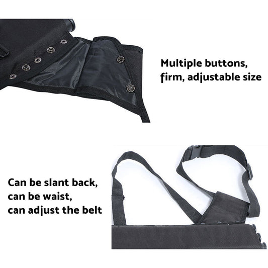 Archery Arrow Quiver Holder 3 Tube Back Waist Shoulder Strap Bag Pouch Hunting-1