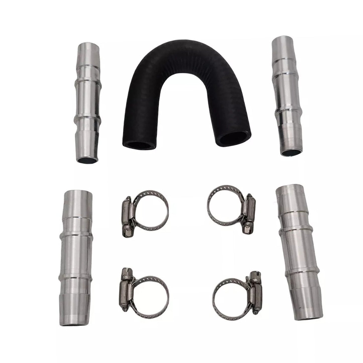 Car Engine Heater Core Bypass Kit 5 or 8in 3 or 4in Hose Fitting Aluminum For Most-4