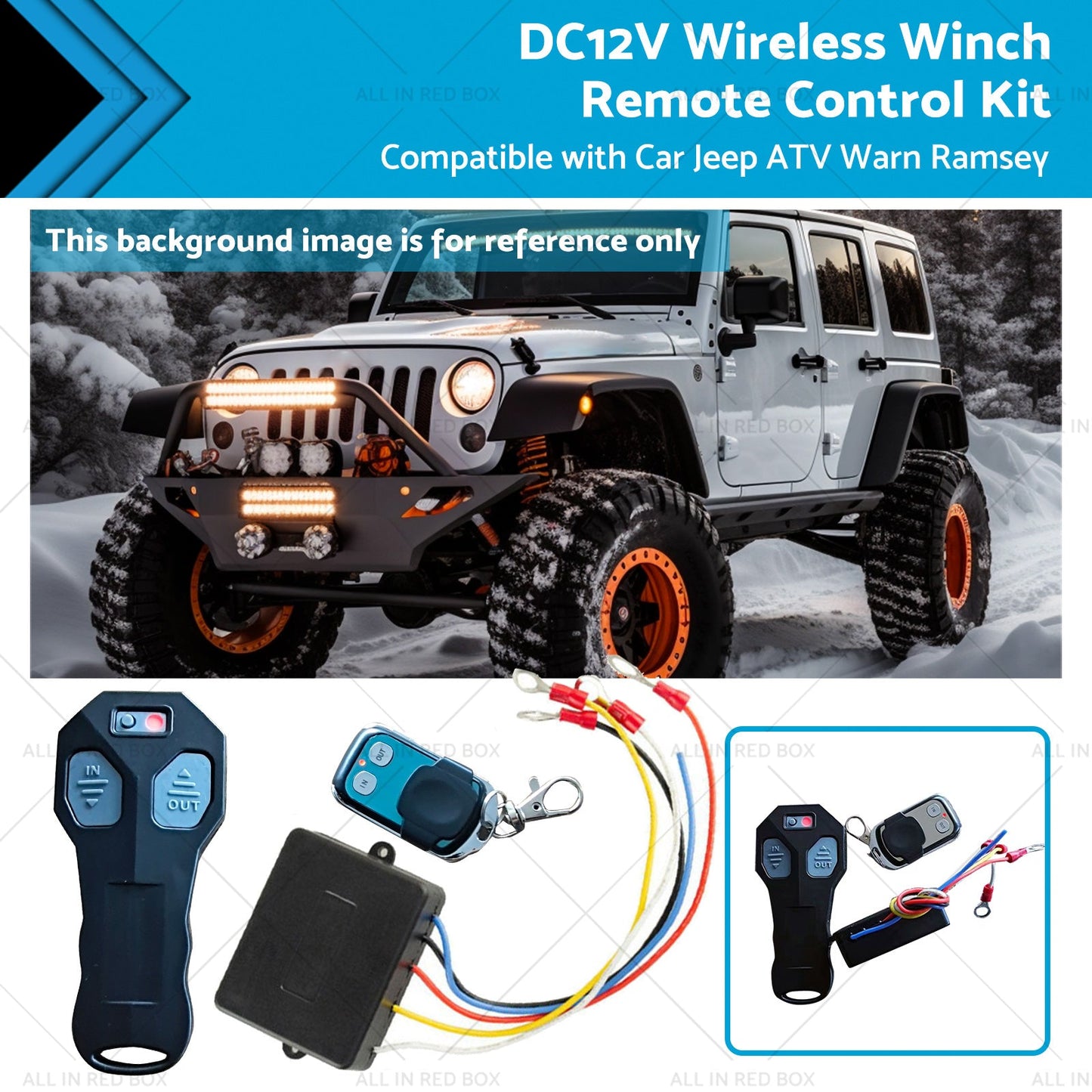 DC12V Wireless Winch Remote Control Kit Suitable for Car Jeep ATV Warn Ramsey-0