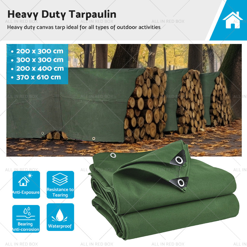 3 Types Army Heavy Duty Canvas Tarp Tarpaulin Sun Blocked Waterproof Dustproof-0