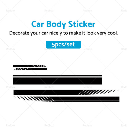 5x Car Side Body Sticker Vinyl Hood Roof Decals Racing Long Stripe Universal-1
