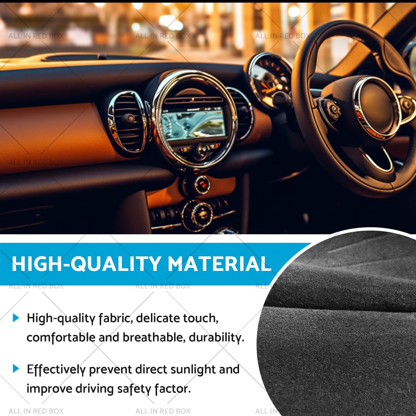 Dash Mat Suitable for Mini Cooper F55 F56 NO HUD 14-23 Dashboard Cover Non-Slip-2
