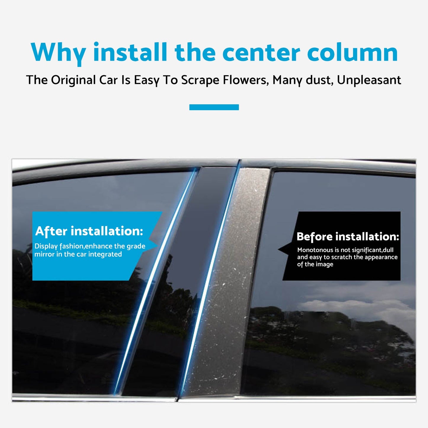 6x Black Window Trim Covers Suitable For Honda CR-V 2.4L 2007-2011-4