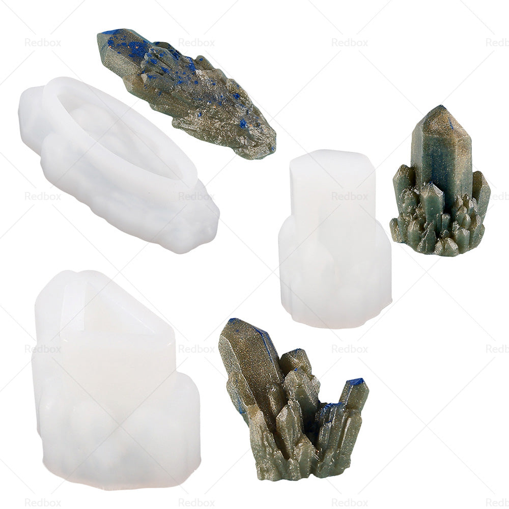 Silicone Epoxy Resin Mold Crystal Cluster Quartz Rock Column Icicle Stone Gem-3