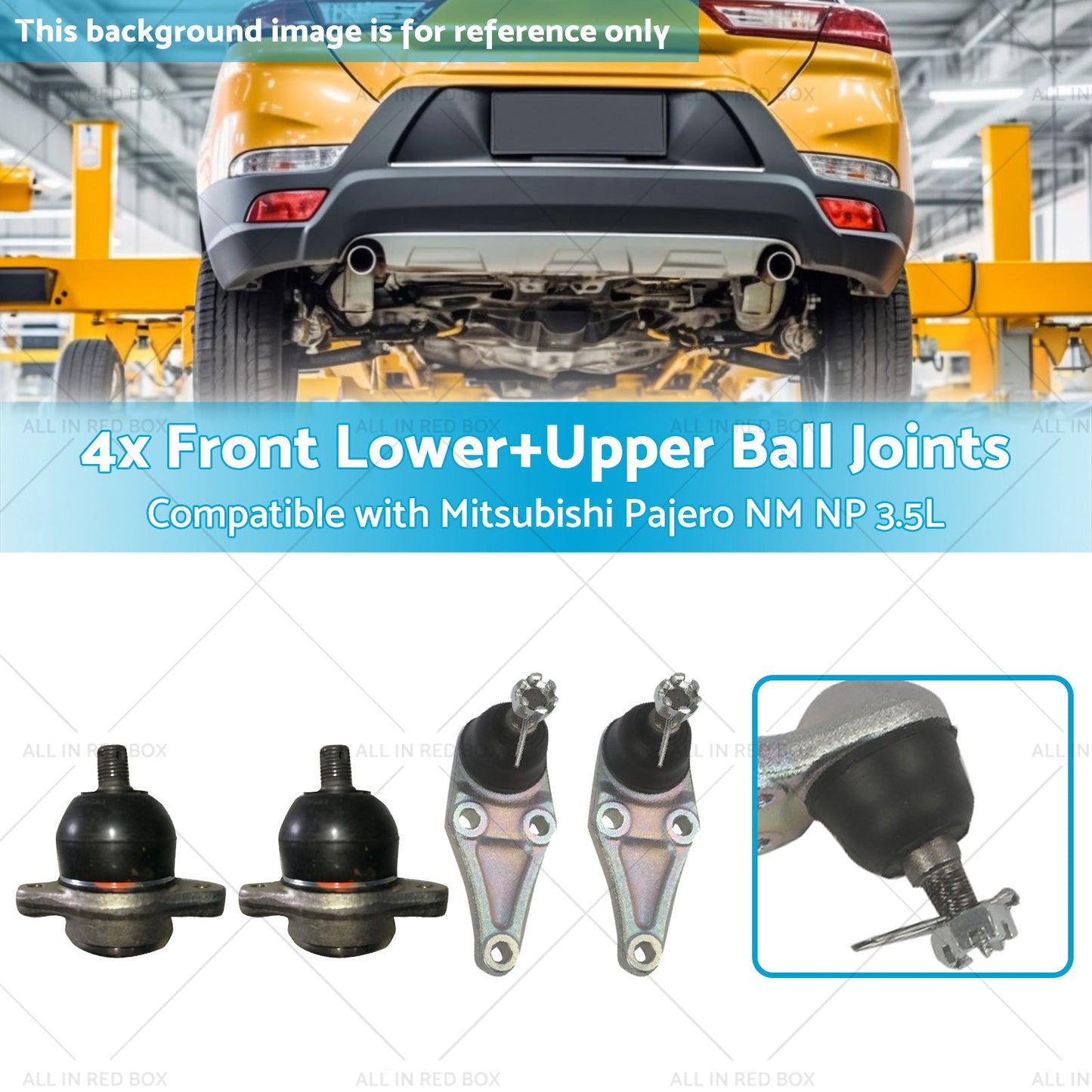 4x Front LowerUpper Ball Joints Suitable for Mitsubishi Pajero NM NP 3. 5L 00-11-2