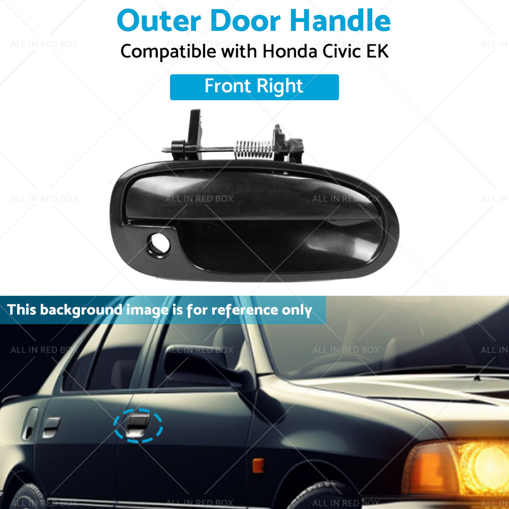 Smooth Black Front Right Outer Door Handle Suitable for Honda Civic EK 1995-2000-4