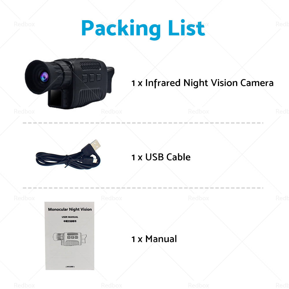 IR Night Vision Monocular 5X Zoom Telescope Digital Camera Hunting HD Video 1080-2